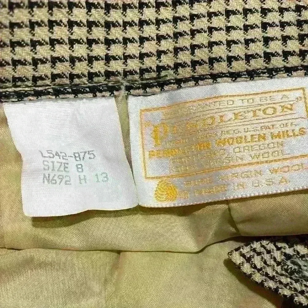 Vintage Pendleton 100% Virgin Wool Houndstooth Skirt - Picture 2 of 4